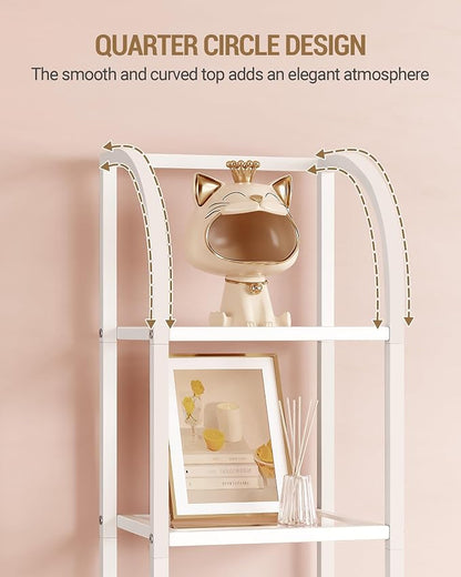 Hzuaneri Bookcase Bookshelf, Tempered Glass Arched Bookshelf - Image 7