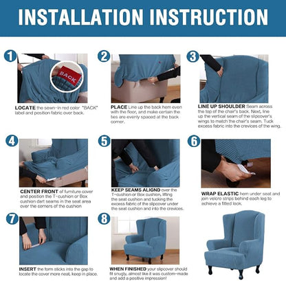 H.VERSAILTEX Wing Chair Slipcover Chair Covers - Image 6