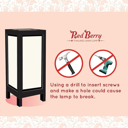 RED BERRY THAILAND LANNA LAMP Japanese Sakura/Cherry Blossom LAMP - Image 9