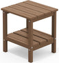 SERWALL 2-Tier HDPE Outdoor Side Table, Weatherproof Rectangular Adirondack by SERWALL