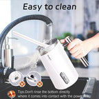 Huogary 4-in-1 Milk Frother, Updated Milk Frother and Steamer, Milk Steamer for Milk Foam & Hot Milk(4.39oz/10.5oz), Electric Milk Warmer and Frother for Coffee, Latte, Cappuccino White 120V