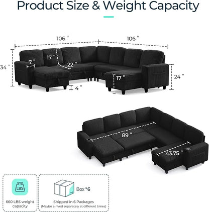 LINSY HOME Sectional Sleeper Sofa - Image 2