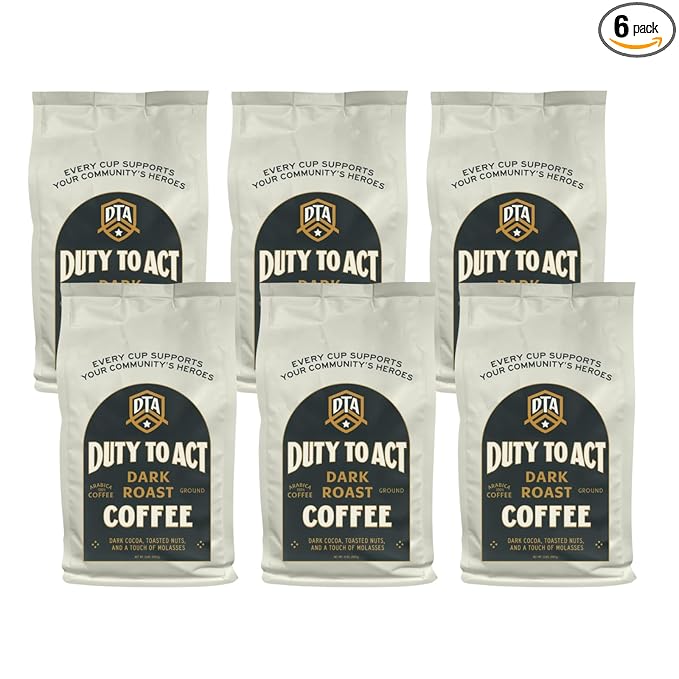 Duty to Act Dark Roast Ground Coffee, 2 lbs (Pack of 6)
