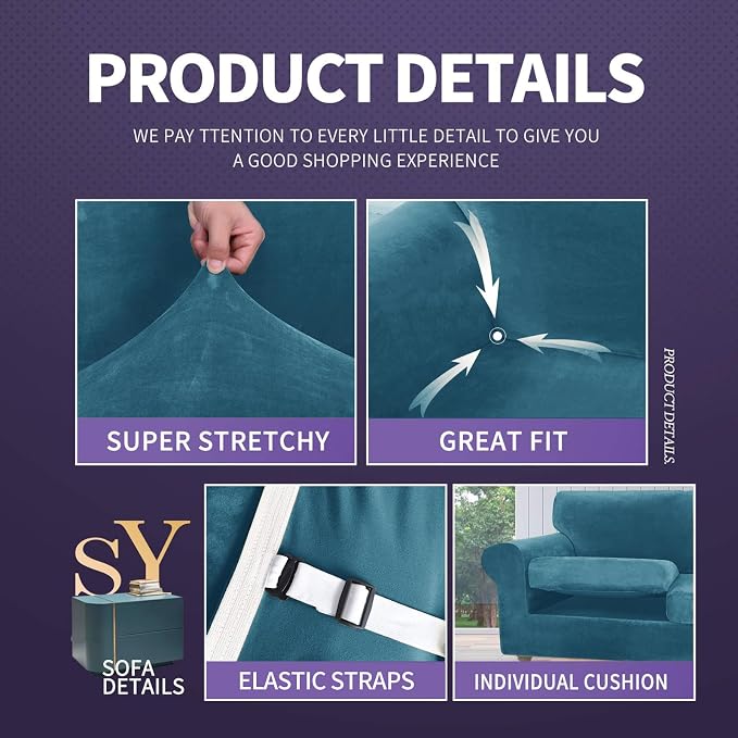 ZNSAYOTX Luxury Velvet Chair Slipcovers - Image 4
