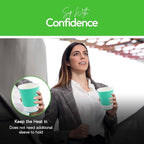 Restaurantware 12 Ounce Ripple Wall Disposable Coffee Cups, 500 Insulated Midnight Light Green Paper Tumblers with Rolled Rim Design, Lids Sold Separately for Hot Drinks like Tea, Hot Chocolate