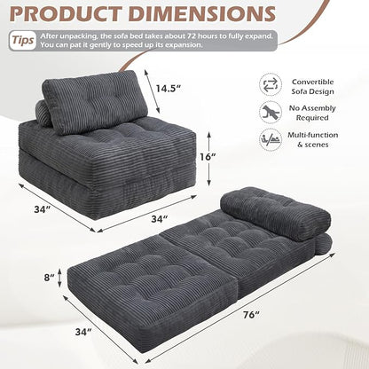Folding Sofa Bed, Convertible Sleeper Chair - Image 2