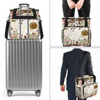 Watercolor Coffee Bean Coffee Maker Carring Bag Cafe Travel Carrying Storage Tote Bag Compatible with Keurig K-Mini or K-Mini Plus Portable Single Serve Coffee Brewer Case with Pockets for K-cup Pods