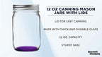 DISCOUNT PROMOS 10 Decorating Mason Jars Set, 12 oz. - Canning, Aluminum Lid - Purple