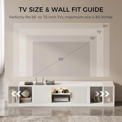IRONCK TV Stand for 55-80 Inches TVs, Extendable Corner Entertainment Center - Image 3