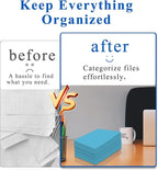 Zzrywuty File Folders with Pockets Letter Size, 50-Pack Paper Folders with Card Slot, Two Pocket Folders for School Students, Businessmen, Home and Office Workers（Light Blue）