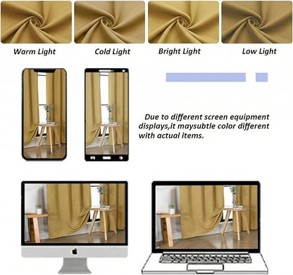 Simplebrand Ava Bright Gold Short Blackout Curtains - Image 8