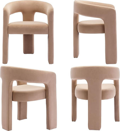 BESTANO Set of 2 Modern Velvet Fabric Upholstered Dining Chairs - Image 6