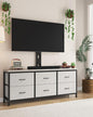 TV Stand with Mount, Fabric Dresser with 6 Drawers by Unknown
