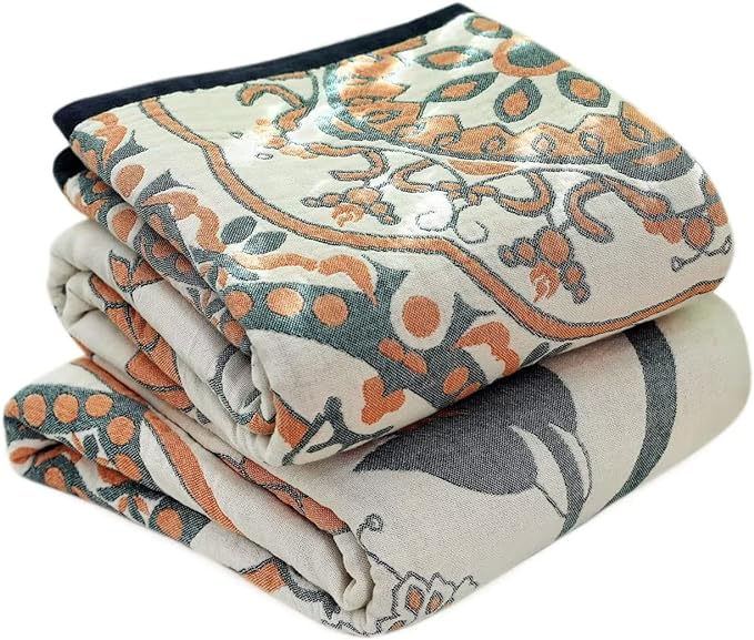 LUTBM Boho Throw Blanket for Bed 100% Cotton Ultra Soft Rustic Quilt Summer by LUTBMFindYourFreeSpiritatHome