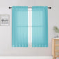 Aqua Sheer Curtains for Bedroom Living Room 54 Inch Length 2 Panels Set by OWENIE
