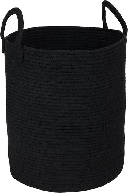 XUANGUO Black Cotton Rope Laundry Basket Hamper by XUANGUO