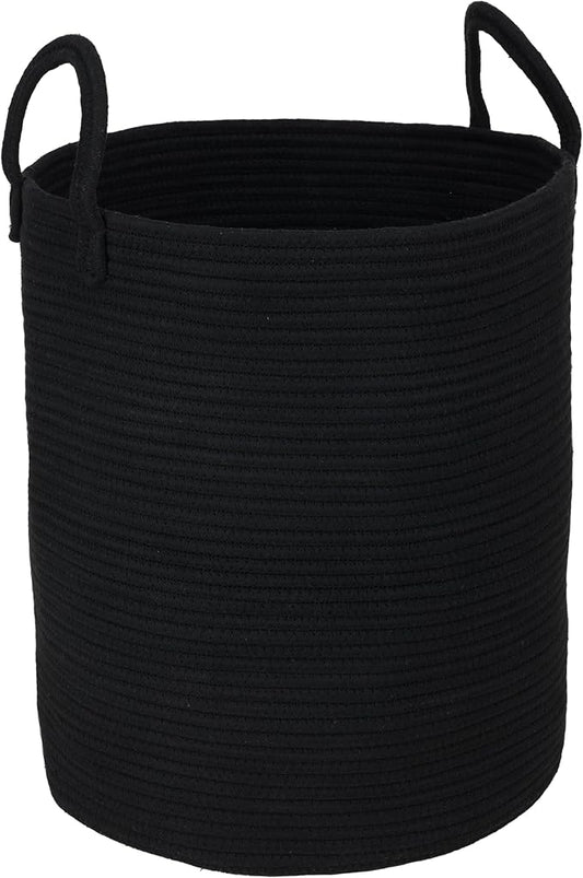 XUANGUO Black Cotton Rope Laundry Basket Hamper by XUANGUO