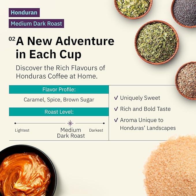 Kochere Honduran Marcala Specialty Whole Bean Coffee – 1LB Medium Roast – Freshly Roasted to Order – Single Origin, Farm Direct, Rich Flavored Coffee Beans – Caramel & Brown Sugar Notes