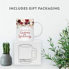 Andaz Press 11oz. Wedding Ceramic Coffee Tea Mug Gift for Wedding Planner, Fall Autumn Marsala Burgundy Flowers Roses Florals, I Turn Coffee Into Gorgeous Weddings, 1-Pack, Includes Gift Box