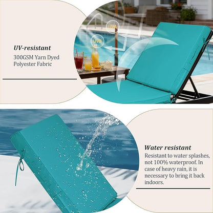80x26x4in Lounge Cushions for Outdoor Furniture, Outdoor Lounge Chair Cushions - Image 5