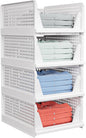 4 Pack Stackable Closet Storage Basket by shoeboxesanddeskorganizers