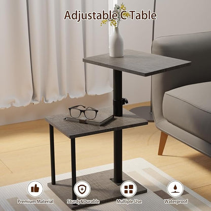 Faesun Swivel Side Table for Couch Arm, Height Adjustable C Table for Recliner - Image 4