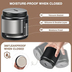 Coffee Canister, Premium Large Stainless Steel Insulated Vacuum Coffee Bean Storage Container Travel Jar, Kitchen Food Airtight Coffee Grounds Container for Tea, Sugar, Flour (26oz-Black)