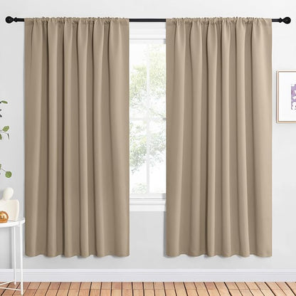 NICETOWN 2 Panels Blackout Curtains, Rod Pocket Window Curtains Room Darkning by NICETOWN