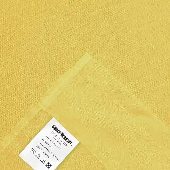 SpaceDresser Yellow Sheer Curtains 4 Panels Rod Pocket Semi-Sheer Curtain 63 - Image 6