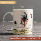 Maison d' Hermine Coffee Mug with Handles Fine Bone China Mugs Pack of Two Tea Cups for Hot Beverages Cappuccino Latte Home Restaurant Office Perfect for Gift (Campagne, 15 Ounce)