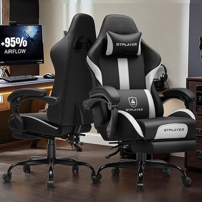 GTPLAYER Gaming Chair with Pocket Spring Cushion, Leather Office Chair with - Image 2