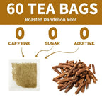 Lynginya Dandelion Root Tea, 60 Tea Bags - Premium Roasted Dandelion Root - Natural Herbal Tea - Rich Flavor - No Sugar & No Caffeine
