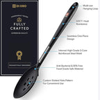 DI ORO Silicone Slotted Spoon - High Heat Silicone Spoon for Cooking & Serving - 600F Nonstick Safe - Dishwasher Safe (Black)