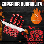Pro-Series BBQ Gloves - Heat Resistant Grill, Grilling, and Oven Gloves for Culinary Experts - Extreme Fireproof Protection, Silicone Grip, Extra Long Mitts - Indoor & Outdoor - with Protective case