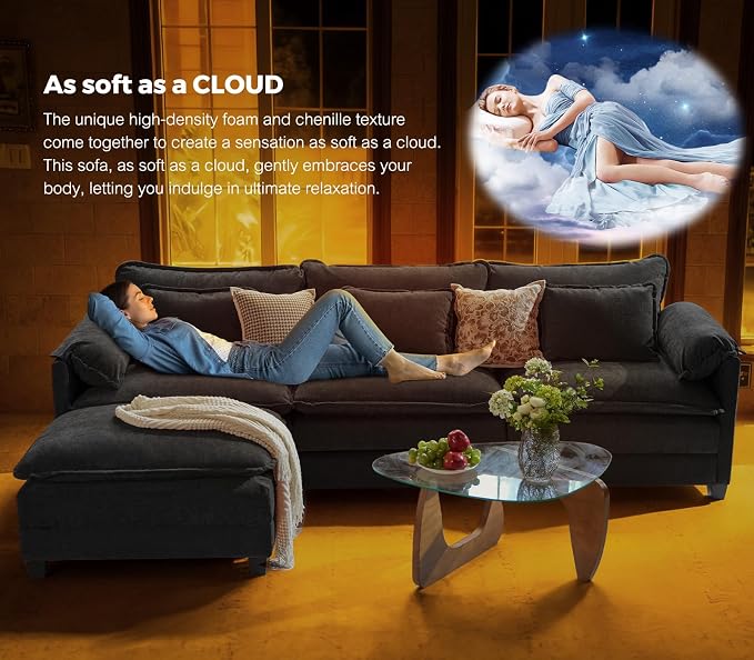ELUCHANG Oversized 116" Modular Sectional Sofa, Comfy Cloud Couch, U Shaped - Image 4