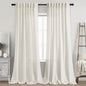 Cream Linen Curtains Back Tab Sheer Curtain 97 Inches Long by Nanspring