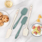 Elihome Skinny Silicone Spoonula - Non-Stick Heat Resistant Silicone Scraper Spatula for Mixing, Serving, Scraping, Stirring, and More - 11 Inch, Sage Green