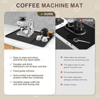 Silicone Coffee Mat with 6PCS Coasters,24''x16'' Kitchen Bar Accessories Fits Under Coffee Maker and Pot,Espresso Machine,Detachable Dish Drying Mat for Tamper,Sugar Packets,Cups,Countertop Protection