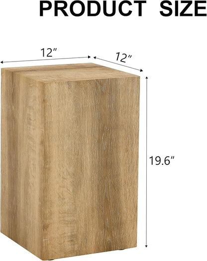 Rustic Natural Rectangular End Coffee Table, Modern Elegant Bedside Nightstand - Image 2