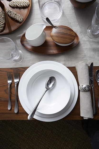 nambe Skye Collection Ceramic 9 Inch Accent Plate, White Plate, Round Dinnerware Dish, Made of Bone China, Microwave and Dishwasher Safe