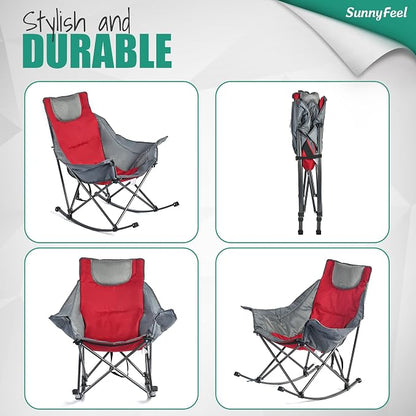 SUNNYFEEL Oversized Rocking Camping Chair, Fully Padded Patio Chair - Image 7
