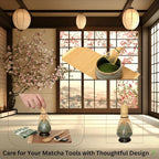 Annie & Mia Design Matcha Whisk Set (9pcs), Japanese Tea Matcha Set includes Ceramic Matcha Bowl, Bamboo Matcha Whisk(chasen), Ceramic Matcha Whisk holder, Bamboo Matcha Scoop (chashaku). Blue color