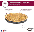 GOBEL - Non-Stick Round Fluted Tart Mold / Quiche Pan with Removable Bottom - 11"