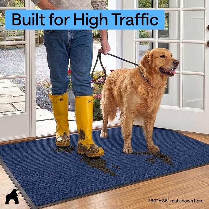 GORILLA GRIP Waterproof Traffic Guard Door Mat, 2 Pack Indoor Outdoor Durable - Image 7
