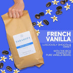 Sarasota Coffee Ground French Vanilla | Medium Roast Gourmet Flavored Coffee Grounds | Low Acid, Mold Free, Specialty Grade Flavored Bulk Ground | 5lb (80 oz)