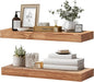 24x8x1.6 inch Floating Shelves Set of 2 – Solid Wood Rustic Oak Wall Mounted by YLYHSST