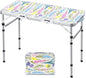 Yriuat Folding Camping Table 3ft Portable Picnic Table Adjustable Height Small by Yriuat