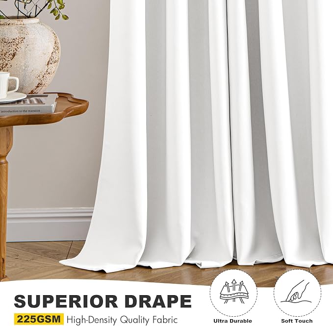 MIULEE Blackout Curtains for Bedroom 2 Panels 40 x 36 Inch Long Pure White | - Image 6