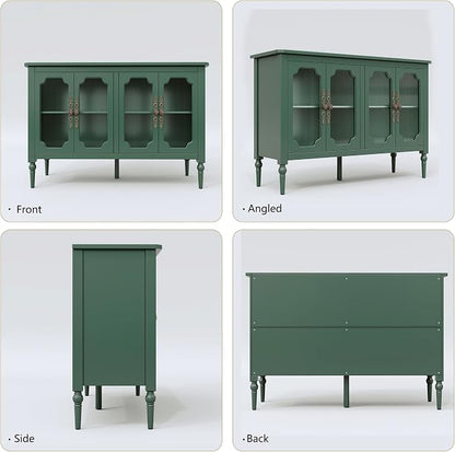 Vintage Buffet Sideboard with 4 Glass Doors, Deractive Crezada - Image 8