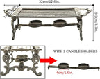 Sungmor Heavy Duty Cast Iron Teapot Dish Warmer Stable Holder for Tealight Stand | Tealight Warmer Decorative Stove for Villa Yard Balcony-Rectangle
